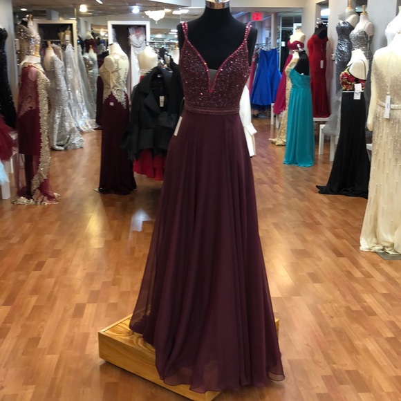 Colors Dresses Wine Colored Prom Dress With Beads Poshmark